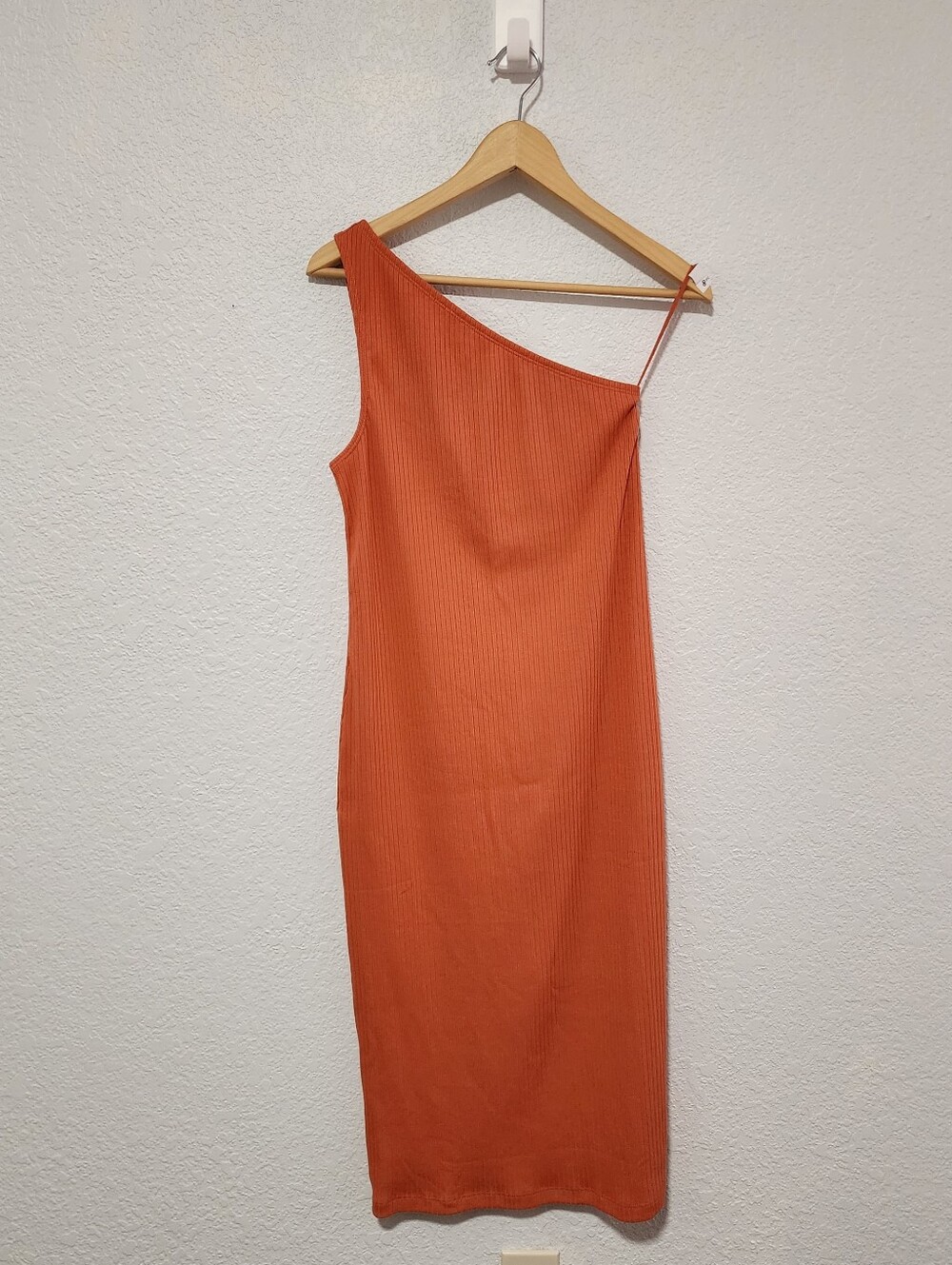 Gap Women Asymmetrical One Shoulder Bodycon Fitted Dress Terracotta Small NWT